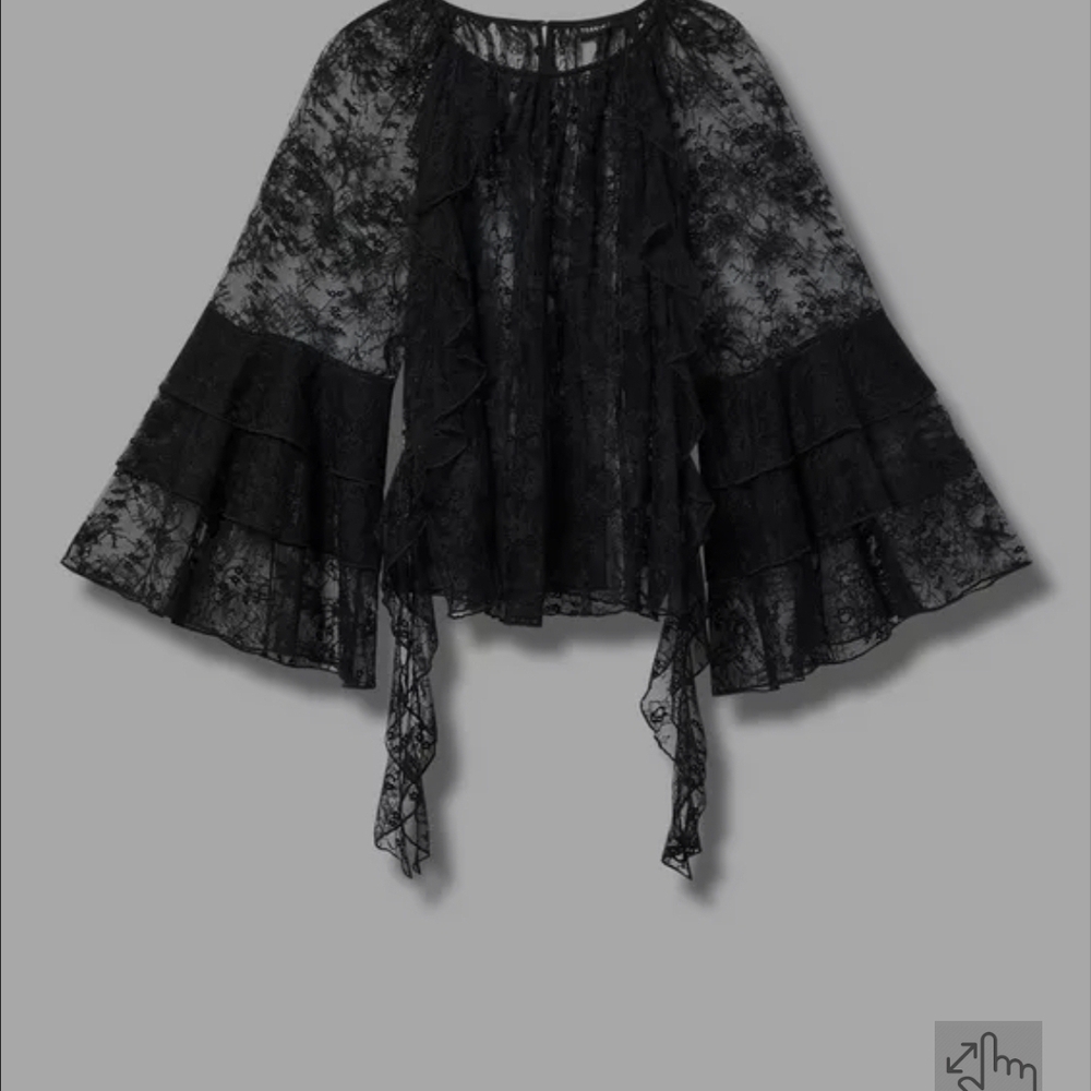 Torrid Black Lace Bell Sleeve Blouse - Picture 3 of 4